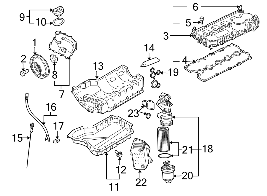 Volkswagen Rabbit Engine Oil Pan. Upper, LITER, Transaxle - 07K103603B ...