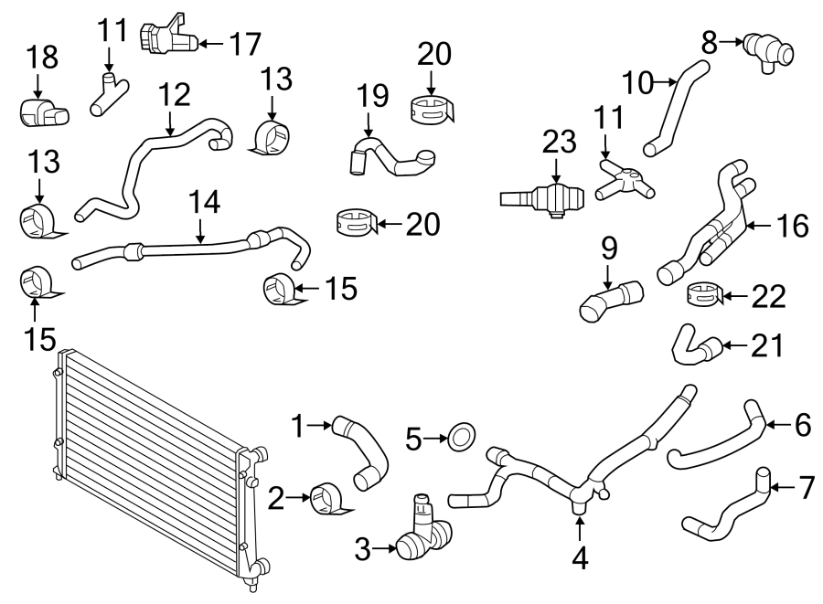 Volkswagen Jetta Coolant hose. (Lower). Jetta. SEDAN, W/O TURBOCHARGER