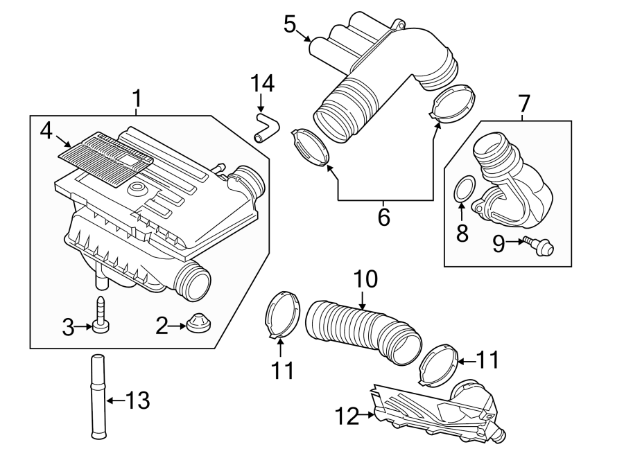 Volkswagen Jetta Hybrid Air duct. Engine Air Intake Hose. 1.4 LITER W