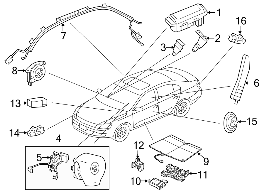 Volkswagen Jetta GLI Harness. Bag. Air. AIR BAGS. AIR BAGS, w/o sports